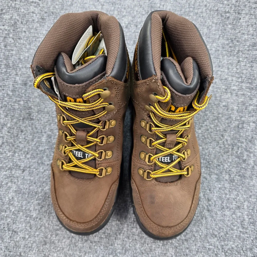 Caterpillar Outline Steel Toe Work Boot‎ Men's Size 7 NIB Seal Brown